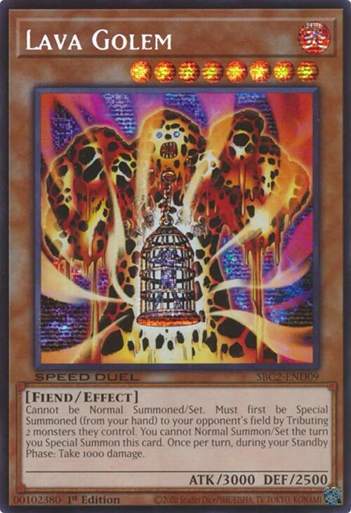 Lava Golem (PSR) SBC2-END09 card from Speed Duel: Battle City Finals
