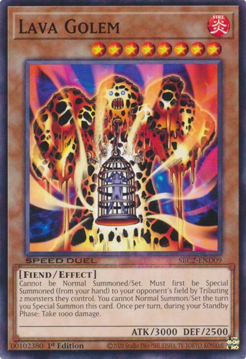 Lava Golem SBC2-END09 card from Speed Duel: Battle City Finals