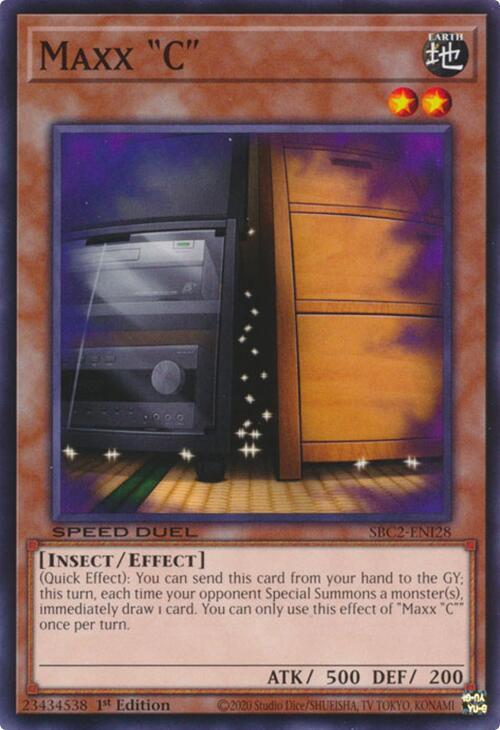 Maxx "C" SBC2-ENI28 card from Speed Duel: Battle City Finals