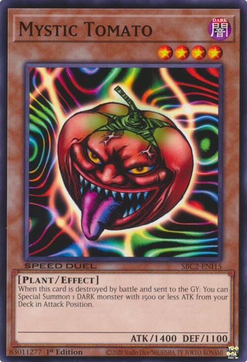 Mystic Tomato SBC2-ENI15 card from Speed Duel: Battle City Finals
