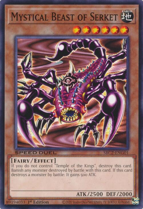 Mystical Beast of Serket SBC2-ENG01 card from Speed Duel: Battle City Finals