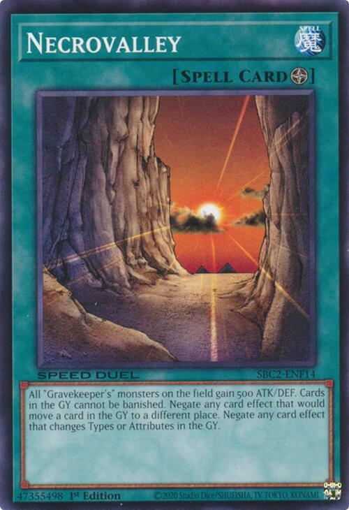 Necrovalley SBC2-ENF14 card from Speed Duel: Battle City Finals
