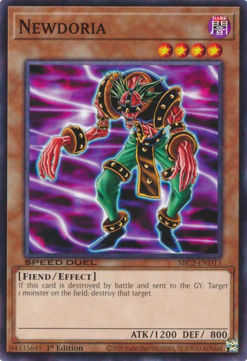 Newdoria SBC2-END13 card from Speed Duel: Battle City Finals