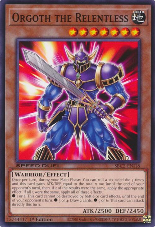 Orgoth the Relentless SBC2-ENI18 card from Speed Duel: Battle City Finals