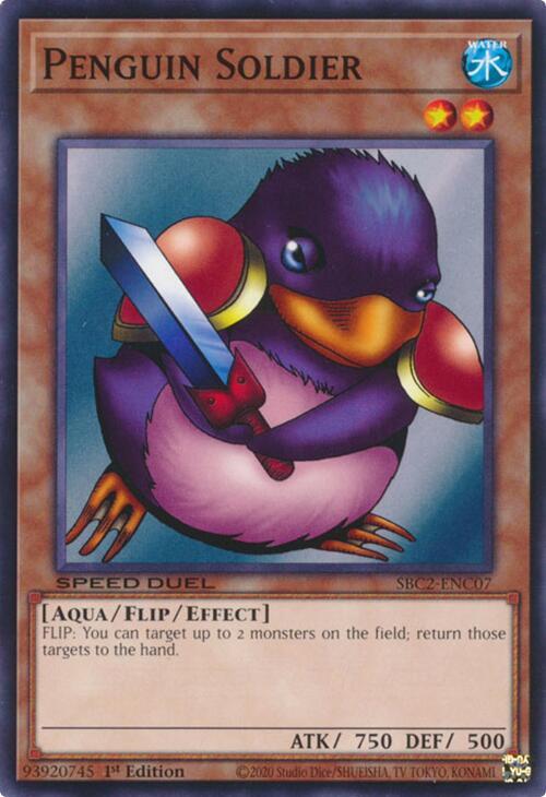 Penguin Soldier SBC2-ENC07 card from Speed Duel: Battle City Finals