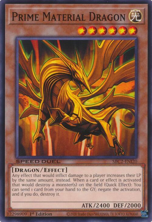 Prime Material Dragon SBC2-ENI20 card from Speed Duel: Battle City Finals