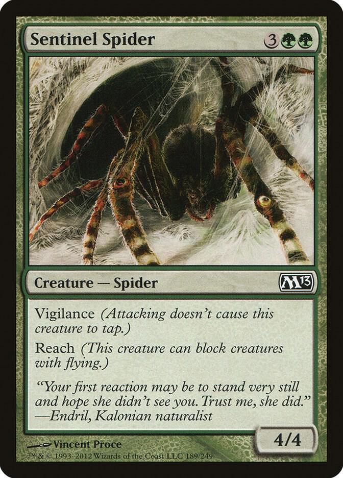 Sentinel Spider 189 card from Magic 2013 (M13)