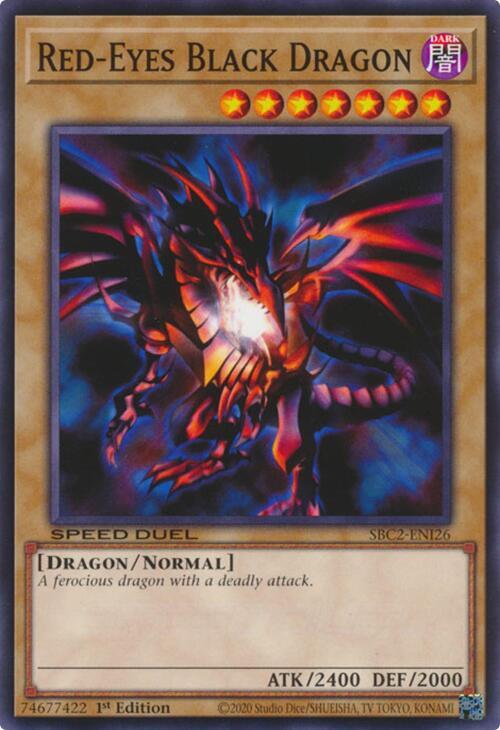 Red-Eyes Black Dragon SBC2-ENI26 card from Speed Duel: Battle City Finals