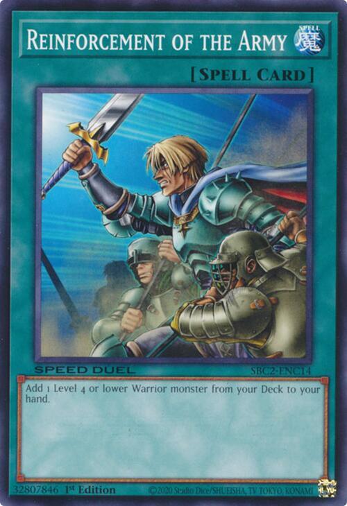 Reinforcement of the Army SBC2-ENC14 card from Speed Duel: Battle City Finals