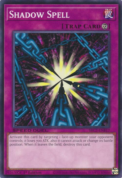 Shadow Spell SBC2-ENB17 card from Speed Duel: Battle City Finals