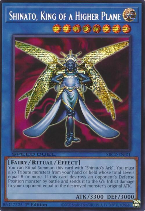 Shinato, King of a Higher Plane (PSR) SBC2-ENI01 card from Speed Duel: Battle City Finals