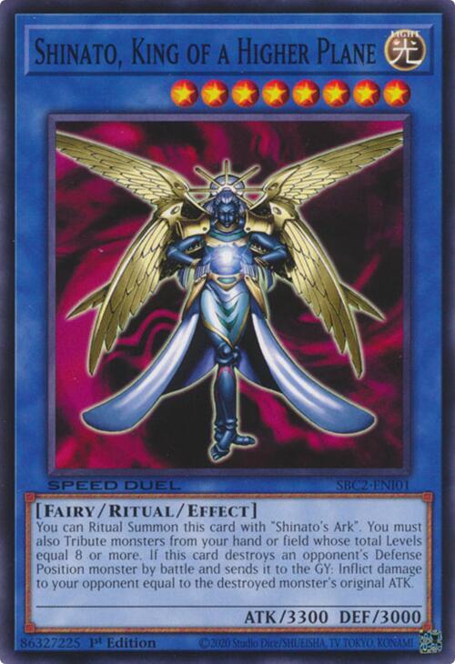 Shinato, King of a Higher Plane SBC2-ENI01 card from Speed Duel: Battle City Finals