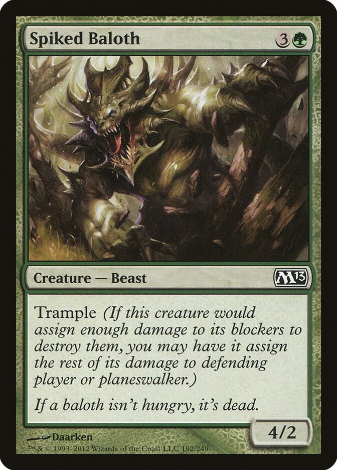 Spiked Baloth 192 card from Magic 2013 (M13)