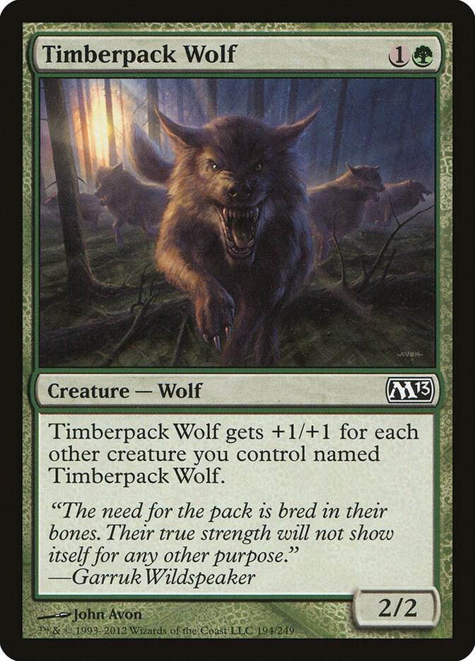 Timberpack Wolf 194 card from Magic 2013 (M13)