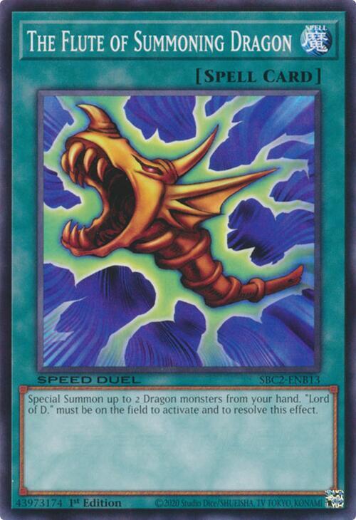 The Flute of Summoning Dragon SBC2-ENB13 card from Speed Duel: Battle City Finals