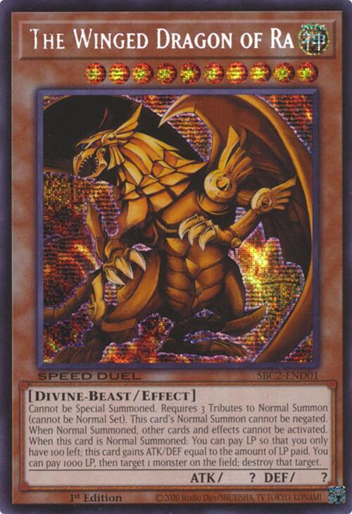 The Winged Dragon of Ra SBC2-END01 card from Speed Duel: Battle City Finals