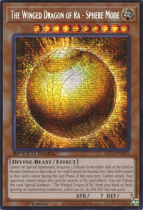 The Winged Dragon of Ra - Sphere Mode (PSR) SBC2-END03 card from Speed Duel: Battle City Finals