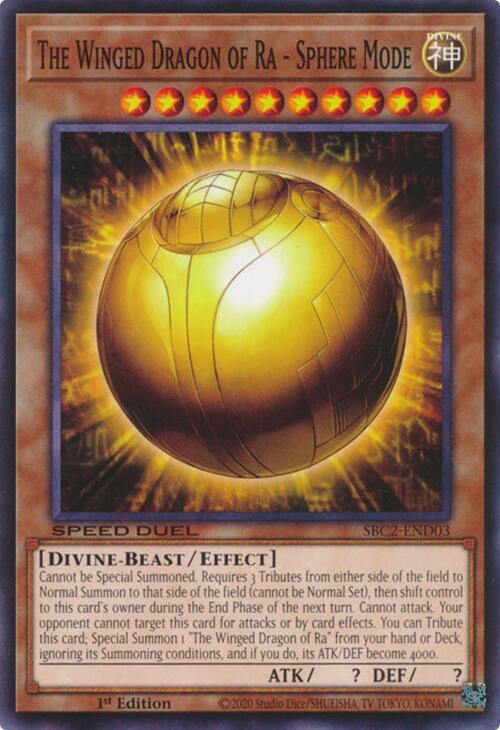 The Winged Dragon of Ra - Sphere Mode SBC2-END03 card from Speed Duel: Battle City Finals