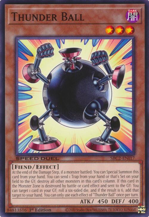 Thunder Ball SBC2-ENI17 card from Speed Duel: Battle City Finals