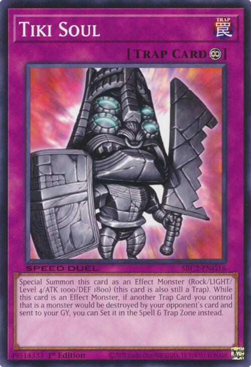 Tiki Soul SBC2-ENG16 card from Speed Duel: Battle City Finals