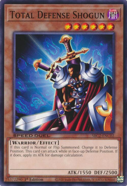 Total Defense Shogun SBC2-ENC02 card from Speed Duel: Battle City Finals