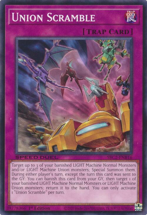 Union Scramble SBC2-ENB16 card from Speed Duel: Battle City Finals