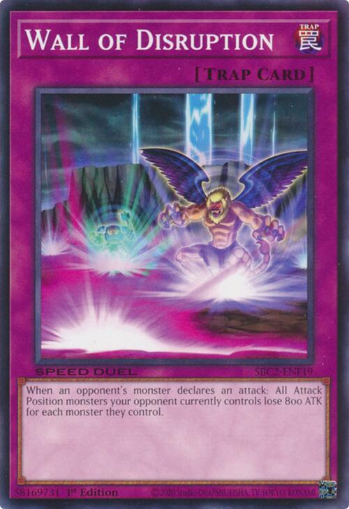 Wall of Disruption SBC2-ENF19 card from Speed Duel: Battle City Finals