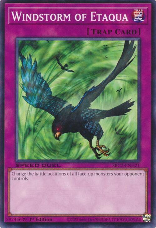Windstorm of Etaqua SBC2-ENH21 card from Speed Duel: Battle City Finals