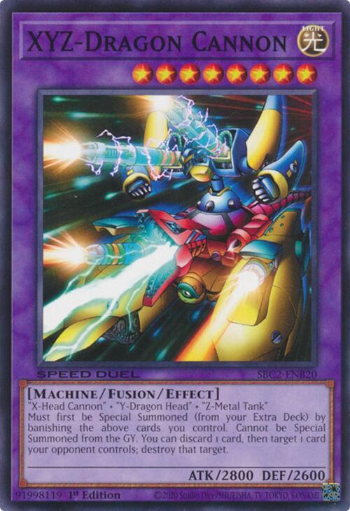 XYZ-Dragon Cannon SBC2-ENB20 card from Speed Duel: Battle City Finals