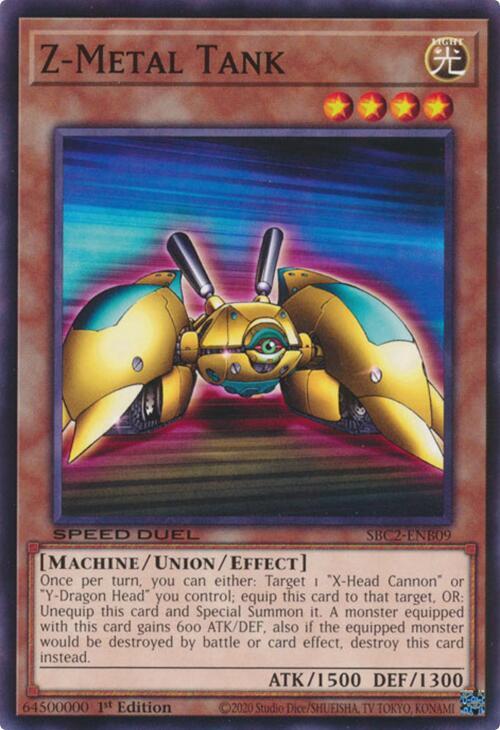 Z-Metal Tank SBC2-ENB09 card from Speed Duel: Battle City Finals