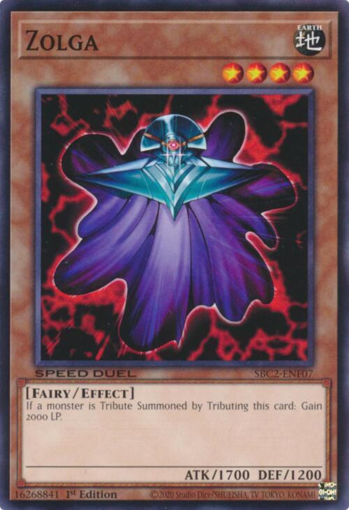 Zolga SBC2-ENF07 card from Speed Duel: Battle City Finals