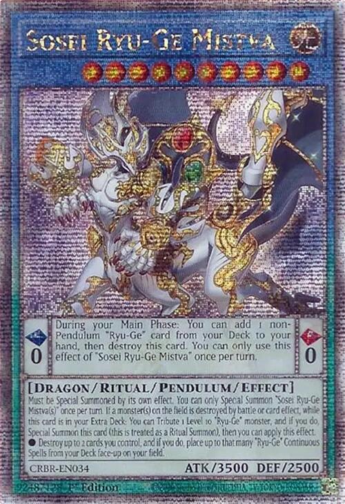 Sosei Ryu-Ge Mistva (Quarter Century Secret Rare) CRBR-EN034 card from Crossover Breakers