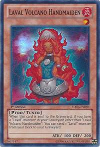 Laval Volcano Handmaiden HA06-EN002 card from Hidden Arsenal 6: Omega Xyz