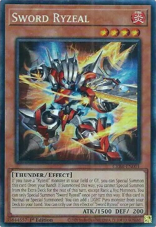 Sword Ryzeal (CR) CRBR-EN001 card from Crossover Breakers