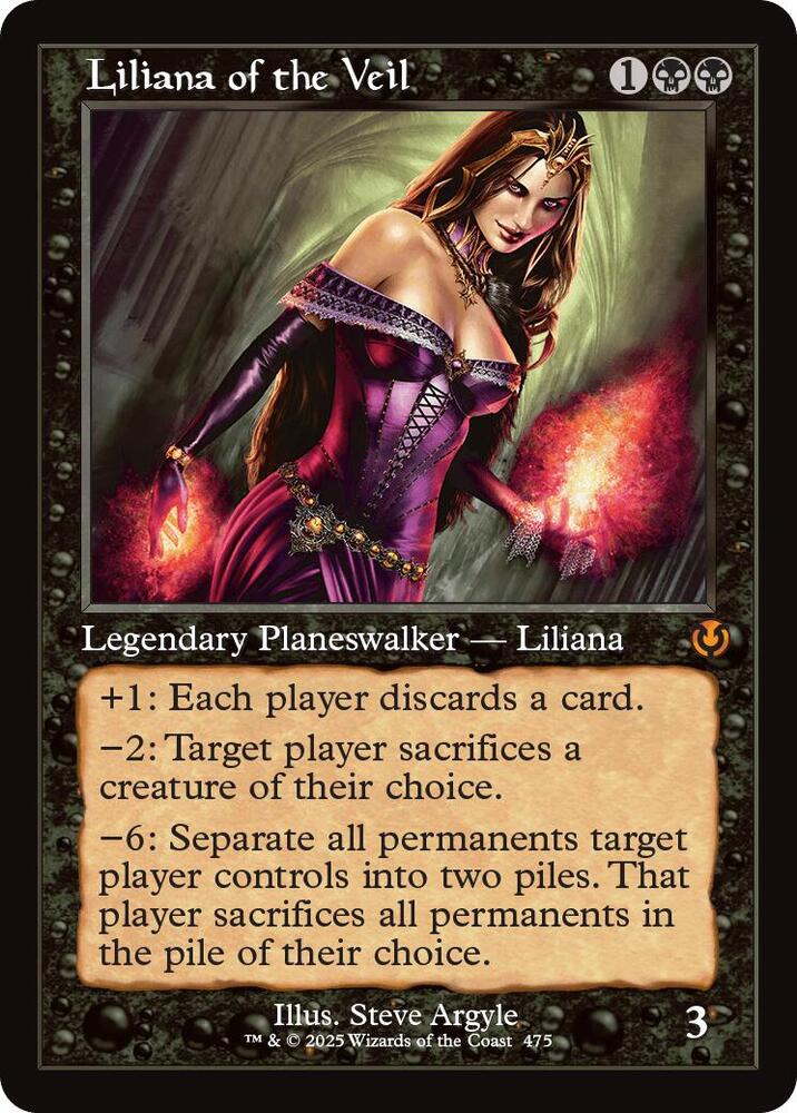 Liliana of the Veil (Retro Frame) 475 card from Innistrad Remastered