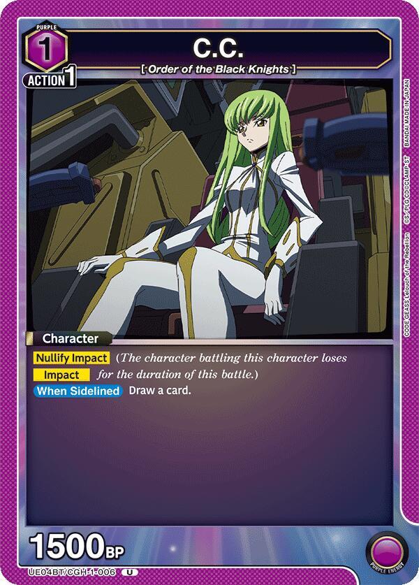 C.C. UE04BT/CGH-1-006 card from UE04BT: CODE GEASS: Lelouch of the Rebellion