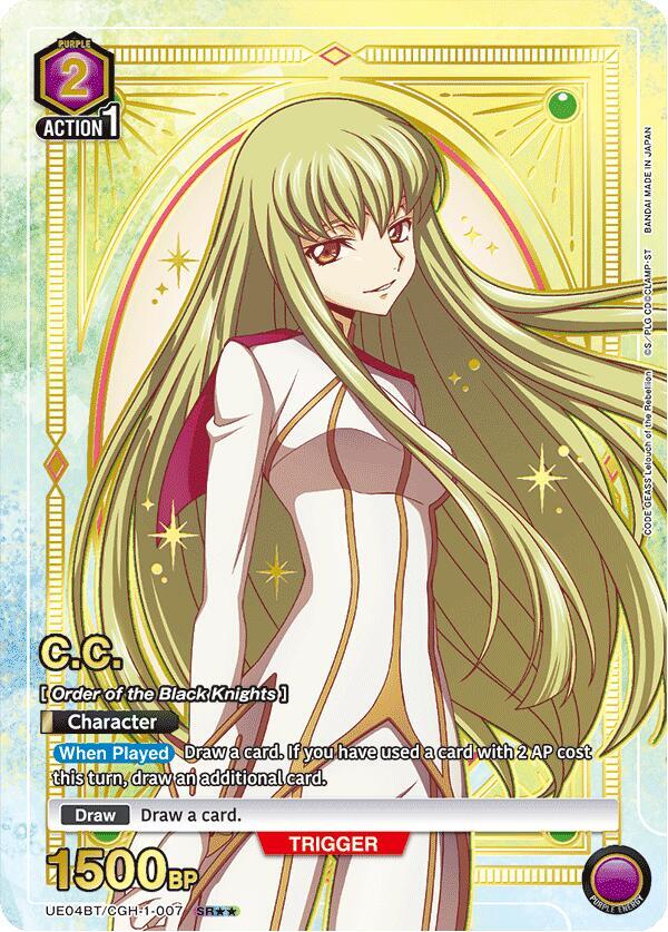 C.C. (SR**) UE04BT/CGH-1-007 card from UE04BT: CODE GEASS: Lelouch of the Rebellion