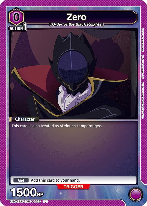 Zero UE04BT/CGH-1-009 card from UE04BT: CODE GEASS: Lelouch of the Rebellion