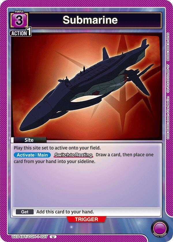 Submarine UE04BT/CGH-1-027 card from UE04BT: CODE GEASS: Lelouch of the Rebellion