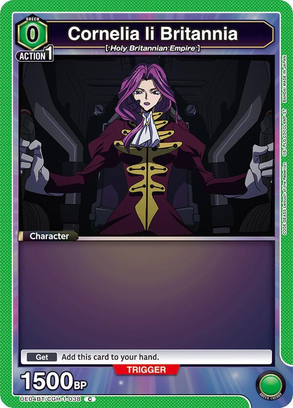 Cornelia li Britannia UE04BT/CGH-1-038 card from UE04BT: CODE GEASS: Lelouch of the Rebellion