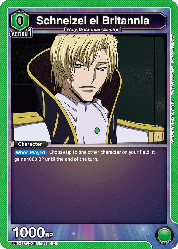 Schneizel el Britannia UE04BT/CGH-1-041 card from UE04BT: CODE GEASS: Lelouch of the Rebellion