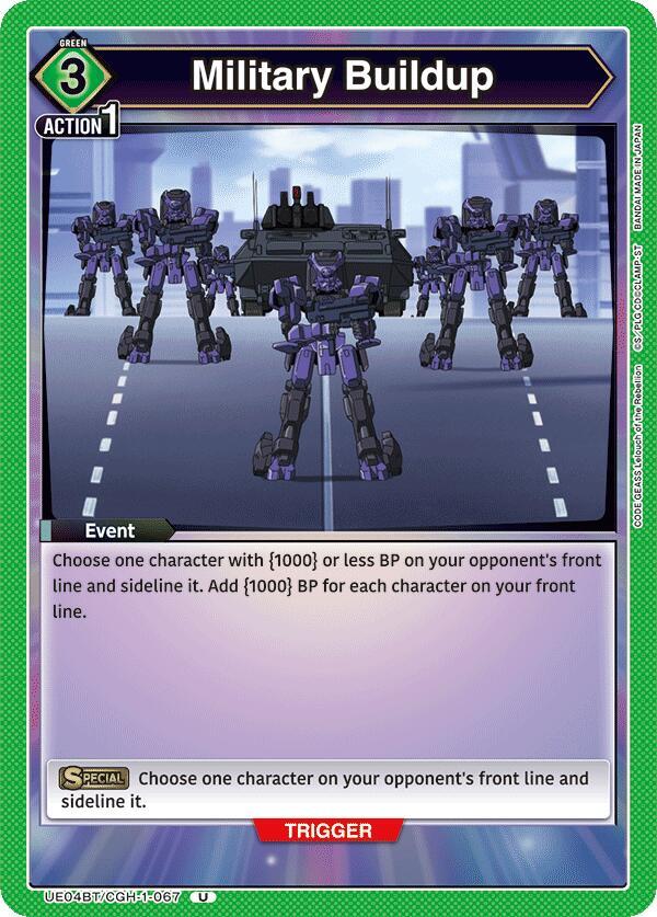 Military Buildup UE04BT/CGH-1-067 card from UE04BT: CODE GEASS: Lelouch of the Rebellion