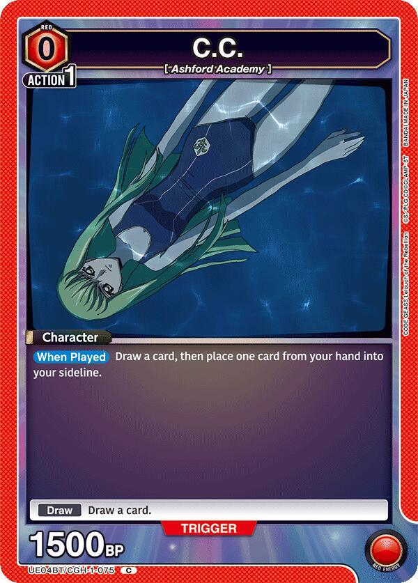 C.C. UE04BT/CGH-1-075 card from UE04BT: CODE GEASS: Lelouch of the Rebellion