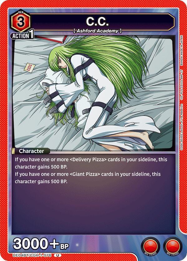 C.C. UE04BT/CGH-1-076 card from UE04BT: CODE GEASS: Lelouch of the Rebellion
