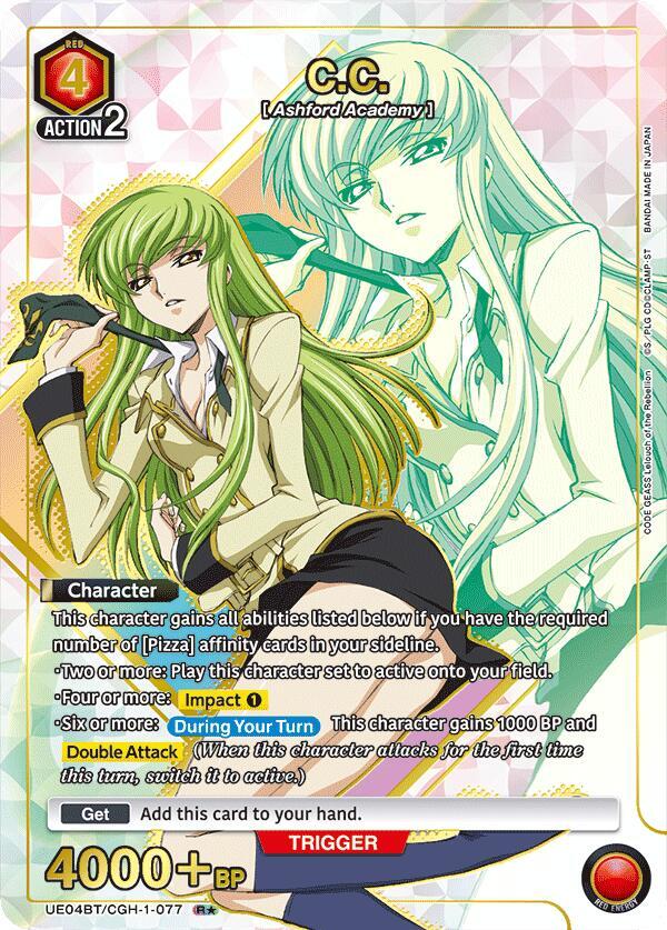 C.C. (R*) UE04BT/CGH-1-077 card from UE04BT: CODE GEASS: Lelouch of the Rebellion