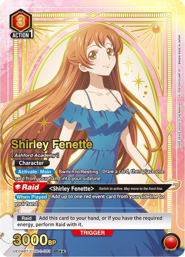 Shirley Fenette (SR**) UE04BT/CGH-1-081 card from UE04BT: CODE GEASS: Lelouch of the Rebellion