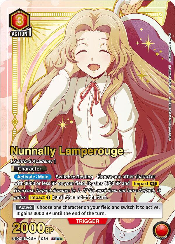 Nunnally Lamperouge (SR**) UE04BT/CGH-1-084 card from UE04BT: CODE GEASS: Lelouch of the Rebellion