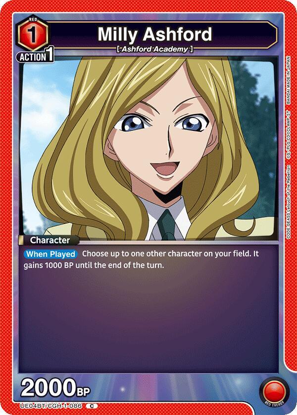 Milly Ashford UE04BT/CGH-1-086 card from UE04BT: CODE GEASS: Lelouch of the Rebellion