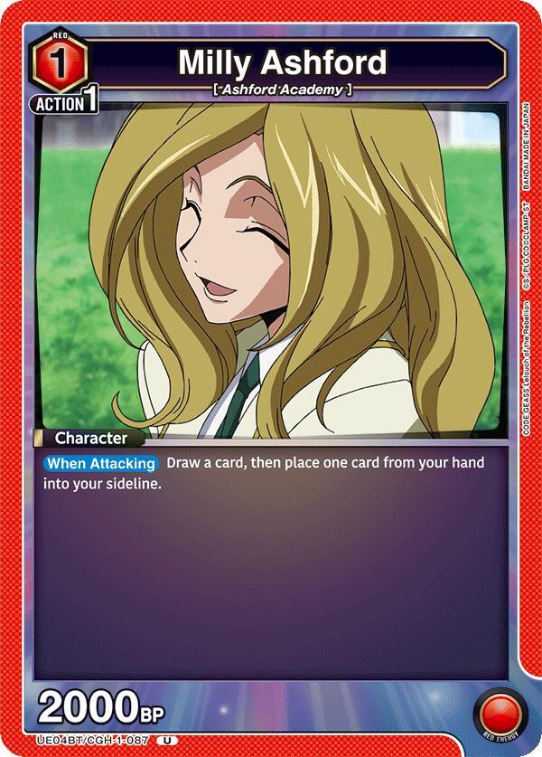 Milly Ashford UE04BT/CGH-1-087 card from UE04BT: CODE GEASS: Lelouch of the Rebellion