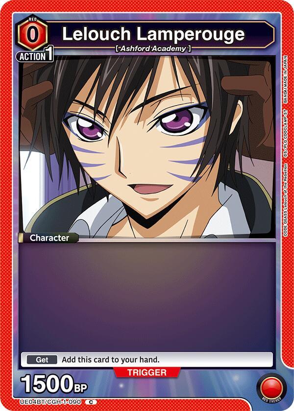 Lelouch Lamperouge (Box Topper Foil) UE04BT/CGH-1-090 card from UE04BT: CODE GEASS: Lelouch of the Rebellion